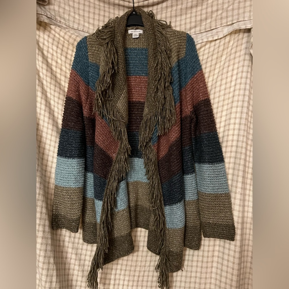 Xl long cardigan with fringe